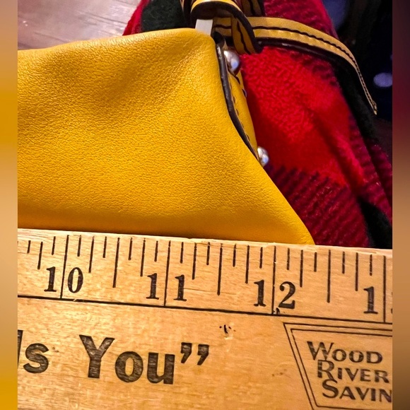 Etienne Aigner like new Mustard Colored Leather Shoulder Bag with Silver Accents - Picture 9 of 9